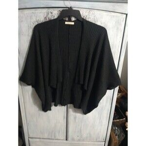 Pure + Good Poncho Open Cardigan Gray Boho Logan look Osfm